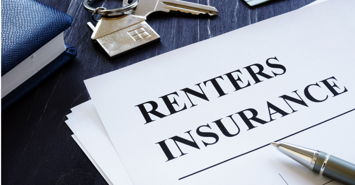 A graphic displaying the words renters insurance